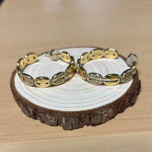 Dazzling Gold and Silver Hoop Earrings